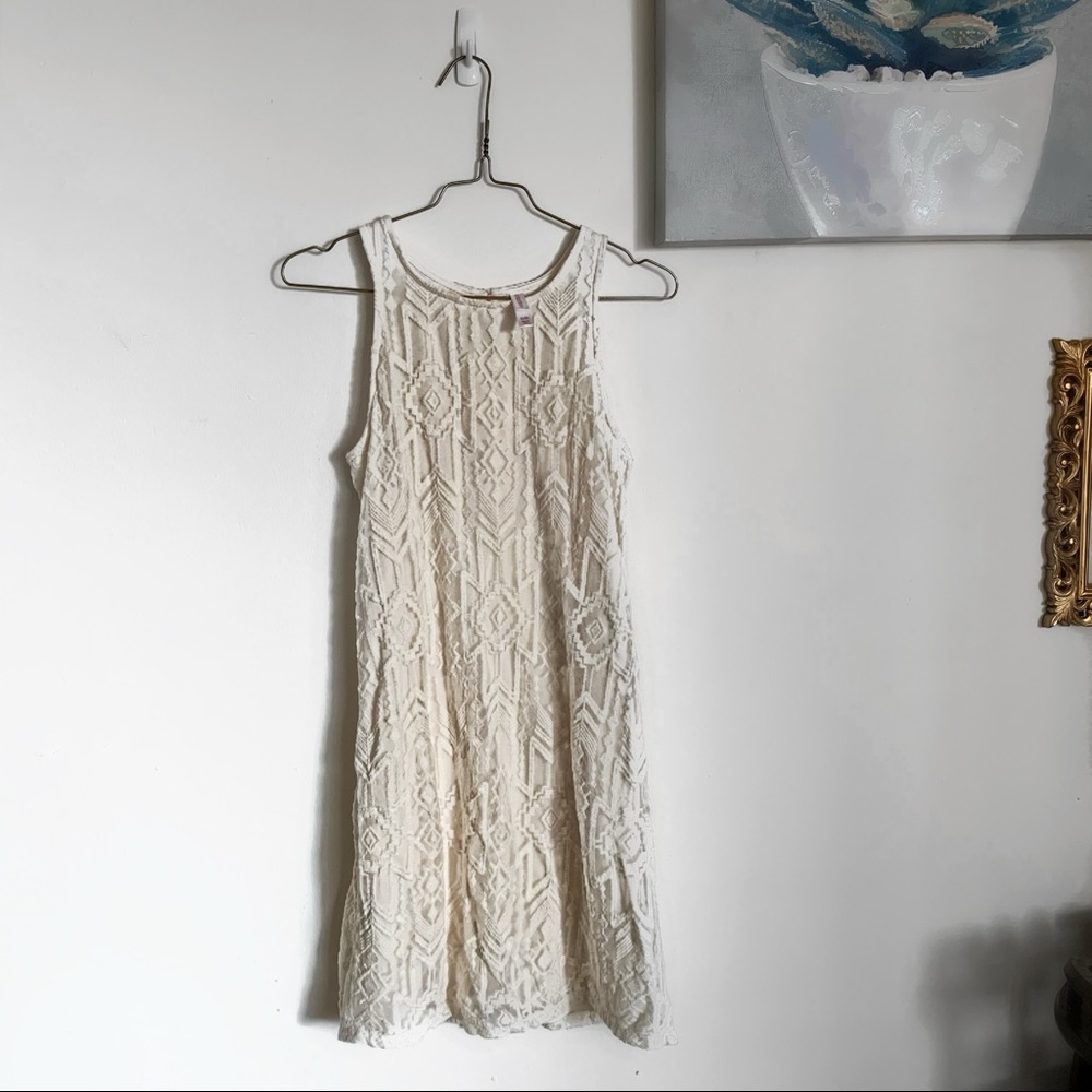 Xhilaration White Cream Aztec Midi Dress